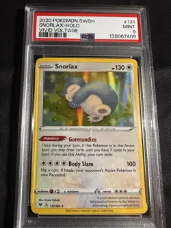 SNORLAX HOLO #131 VIVID VOLTAGE 2020 POKEMON SWSH SWORD & SHIELD PSA 9 MINT - Image 1