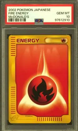 Pokemon Japanese McDonald's 2002 Promo Fire Energy PSA 10 GEM MINT - Image 1