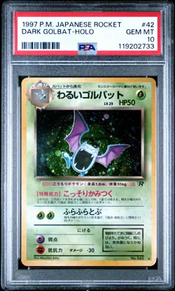 1997 Japanese Rocket Dark Golbat #42 Holo PSA 10 - Partial Edge Swirl - Image 1