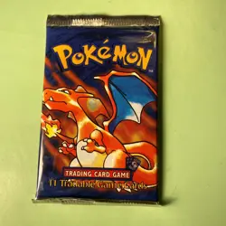 1999 Pokemon Charizard Base Set ShadowlessU Sealed Booster Pack WOTC Light VTG - Image 1
