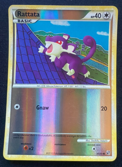 Rattata 64/90 HGSS Undaunted Reverse Holo Pokemon Card LP - Image 1