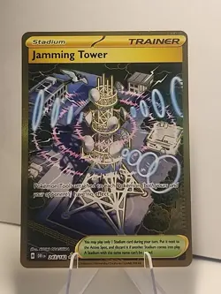 Jamming Tower 243/182 Sv10: Destined Rivals Holo Hyper Rare Gold Pokemon TCG NM - Image 1