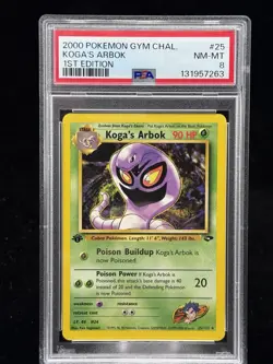 Koga’s Arbok #25 1st Edition Gym Challenge 2000 Pokemon PSA 8 🐍 - Image 1