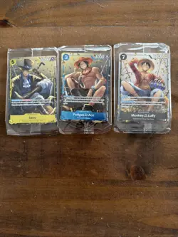 One Piece Tin Set Vol 2 Luffy P075 Sabo P073 Ace P074 Promos Sealed English - Image 1