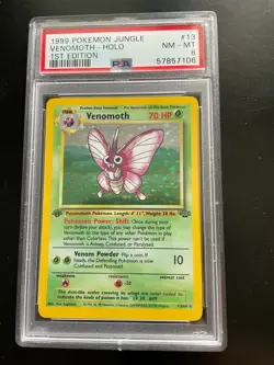 1999 Pokemon VENOMOTH 1st Edition HOLO Rare Jungle Set #13/64 PSA 8 NM-MINT - Image 1