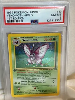 1999 Pokemon Jungle Venomoth Holo 1st Edition PSA 8 - Image 2
