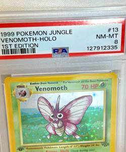 1999 Pokemon Jungle Venomoth Holo 1st Edition PSA 8 - Image 3