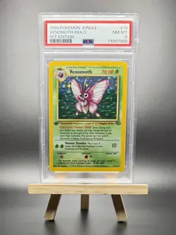 1999 POKEMON VENOMOTH 1ST FIRST EDITION HOLO #13 BASE SET JUNGLE PSA 8 WOTC - Image 1