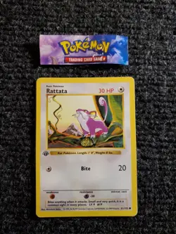 Rattata (Shadowless) - 61/102 Base Set - 1st Edition - Pokemon TCG LP-NM - Image 1