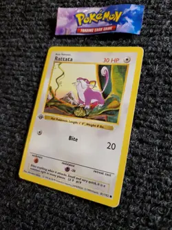 Rattata (Shadowless) - 61/102 Base Set - 1st Edition - Pokemon TCG LP-NM - Image 2
