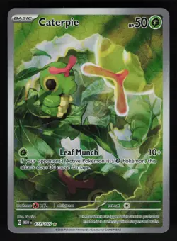 Caterpie 172/165 SV: Scarlet & Violet 151 Illustration Rare Pokemon TCG Card NM - Image 1