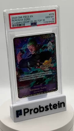 2025 One Piece En Championship 25-26 Top 16 #076 Roronoa Zoro PSA 10 GEM MINT - Image 2