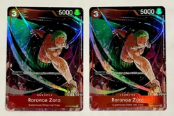 One Piece TCG Roronoa Zoro Gift Collection 2023 Alt Art ST01-013 Promo (2x) Card - Image 1