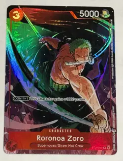 One Piece TCG Roronoa Zoro Gift Collection 2023 Alt Art ST01-013 Promo (2x) Card - Image 4