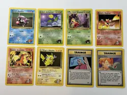 Vintage Lot Of 8 Gym Pokemon Cards Lt Surge’s Pikachu Misty Erika - Image 1