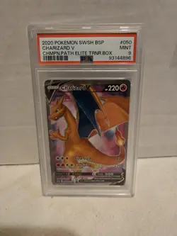 Pokemon TCG PSA 9 MINT Champion's Path ETB Charizard V Black Star Promo SWSH050 - Image 1