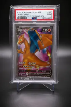 Charizard V PSA 9 MINT 2020 Pokemon SWSH #050 Champion’s Path ETB Promo - Image 1