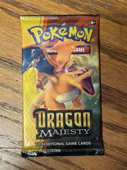 Pokemon TCG Dragon Majesty Booster Pack 10 Cards Sealed Charizard Art - Image 1
