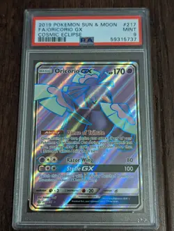 2019 Pokemon Sun & Moon Cosmic Eclipse Oricorio Full Art #217 - PSA 9 MINT - Image 1
