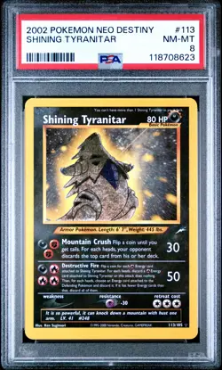 2002 POKEMON NEO DESTINY #113 SHINING TYRANITAR PSA 8 - Image 1