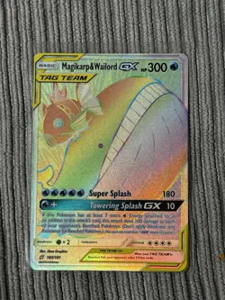 Magikarp & Wailord GX Holo Card 183/181 Secret Team Up Edition - Image 1