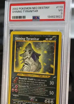 SHINING TYRANITAR PSA 3 2002 POKEMON NEO DESTINY #113 Very Good Status - Image 1