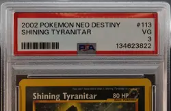 SHINING TYRANITAR PSA 3 2002 POKEMON NEO DESTINY #113 Very Good Status - Image 5