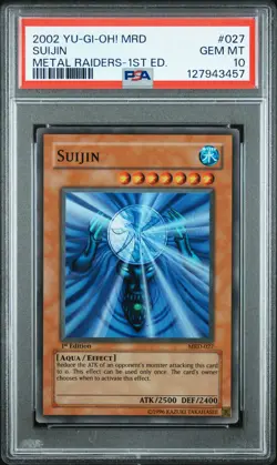 2002 YU-GI-OH! MRD-METAL RAIDERS 1ST ED #027 SUIJIN PSA 10 - Image 1