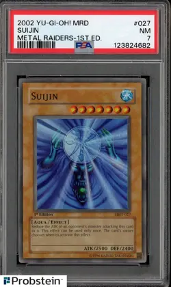 2002 Yu-Gi-Oh! MRD Metal Raiders 1st Edition #027 Suijin PSA 7 NM - Image 1