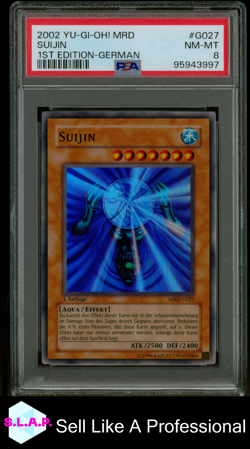 SUIJIN 1ST EDITION-GERMAN YU-GI-OH! MRD-METAL RAIDERS 2002 G027 PSA 8 - Image 1