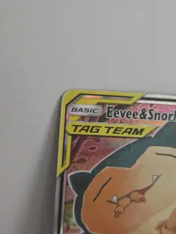 *RARE PROMO TAG TEAM FULL ART* Pokemon Eevee & Snorlax GX SM169 SM Basic Card LP - Image 2