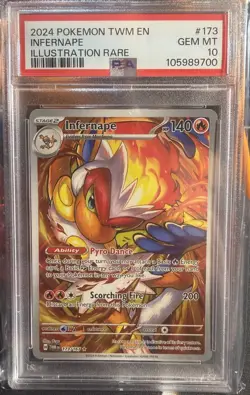 2024 Pokemon Infernape Illustration Rare PSA 10 - TWM EN IR #173 Gem Mint - Image 1