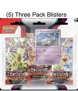 x5 Obsidian Flames 3-Pack Blisters - Pokemon TCG - New & Sealed (Mixed Promos) - Image 1