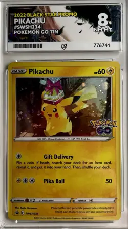 Pokemon Pikachu TCG SWSH234 Cosmo Holo Promo Card Graded Ace 8 - Image 1