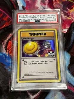 PSA 10 2016 Pokemon XY Black Star Sabrina Gym Badge Pokemon League Promo #XY208 - Image 1