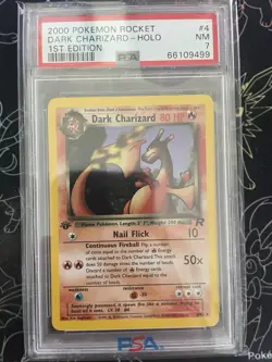 2000 POKEMON ROCKET 1ST ED #4 DARK CHARIZARD-HOLO PSA 7! - Image 1