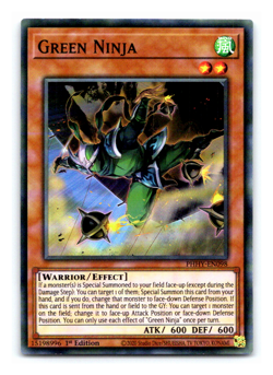 Green Ninja - PHHY-EN098 - Super Rare - 1st Edition Yugioh - Image 1