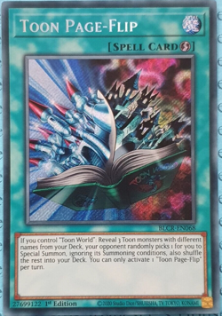 Toon Page-Flip - BLCR-EN068 - Secret Rare - 1st Edition Yugioh EURO - Image 1