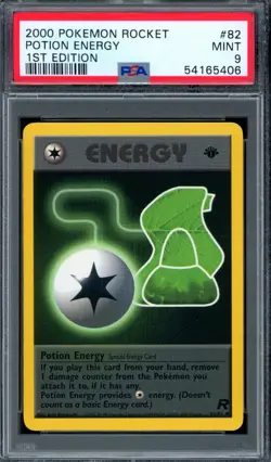 PSA 9 Pokemon 2000 1st Edition Team Rocket Potion Energy #82 - Image 1