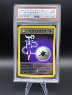 PSA 9 Pokemon 2000 Team Rocket 1st Edition Full Heal Energy #81 - Image 1