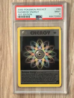 Pokemon Rocket 1st Edition RAINBOW ENERGY NON HOLO 80/82 PSA 9 # 68473990 - Image 2