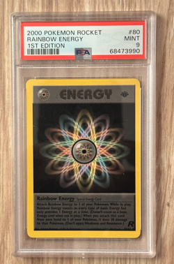 Pokemon Rocket 1st Edition RAINBOW ENERGY NON HOLO 80/82 PSA 9 # 68473990 - Image 3