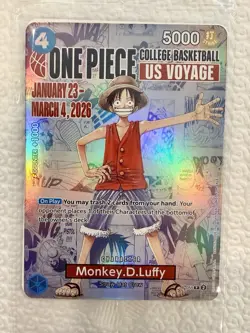 Bandai Namco One Piece CCG Monkey D. Luffy US Voyage Promo Holo P-055 - Image 1
