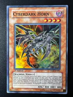 Cyberdark Horn CDIP-EN001 Super Rare 1st Edition Light Play+ Yugioh - Image 1