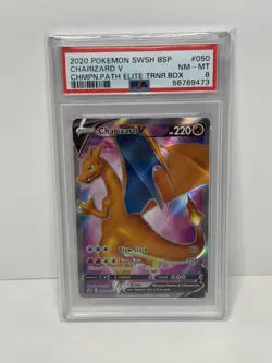 PSA 8 2020 Pokemon CHARIZARD V #SWSH050 Champion's Path ETB Promo - Image 1