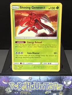 Pokemon Card Shining Genesect 9/73 Shining Legends Shiny Holo Rare Played - Image 1