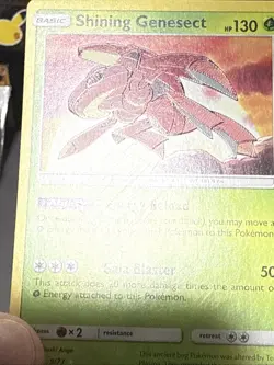 Pokemon Card Shining Genesect 9/73 Shining Legends Shiny Holo Rare Played - Image 5
