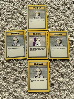 Pokemon (Imposter) Professor Oak Base Set Lot of 5 Cards. - Image 1