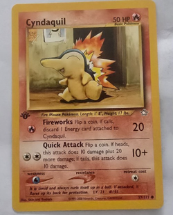 Pokemon Card - Cyndaquil Neo Genesis 57/111 Common 1st Edition - no refunds - Image 1