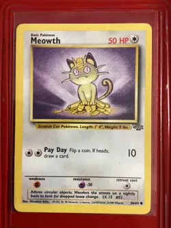 MEOWTH - Jungle Set - 56/64 - Common - Pokemon Card - Unlimited Edition - Image 1